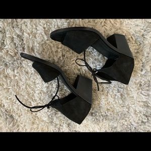 Eileen Fisher nubuck suede black sandals